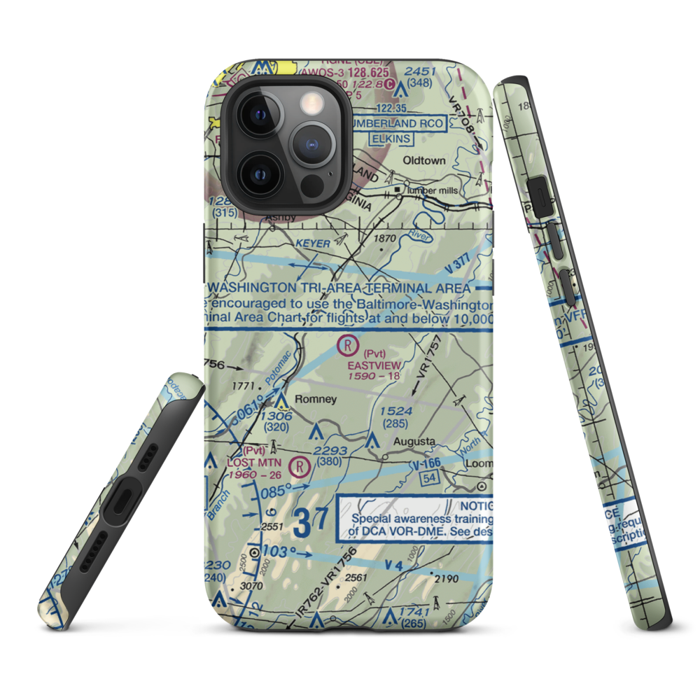Eastview Airport (WV67) VFR Sectional  Tough iPhone Case iPhone 12 Pro Max model shown