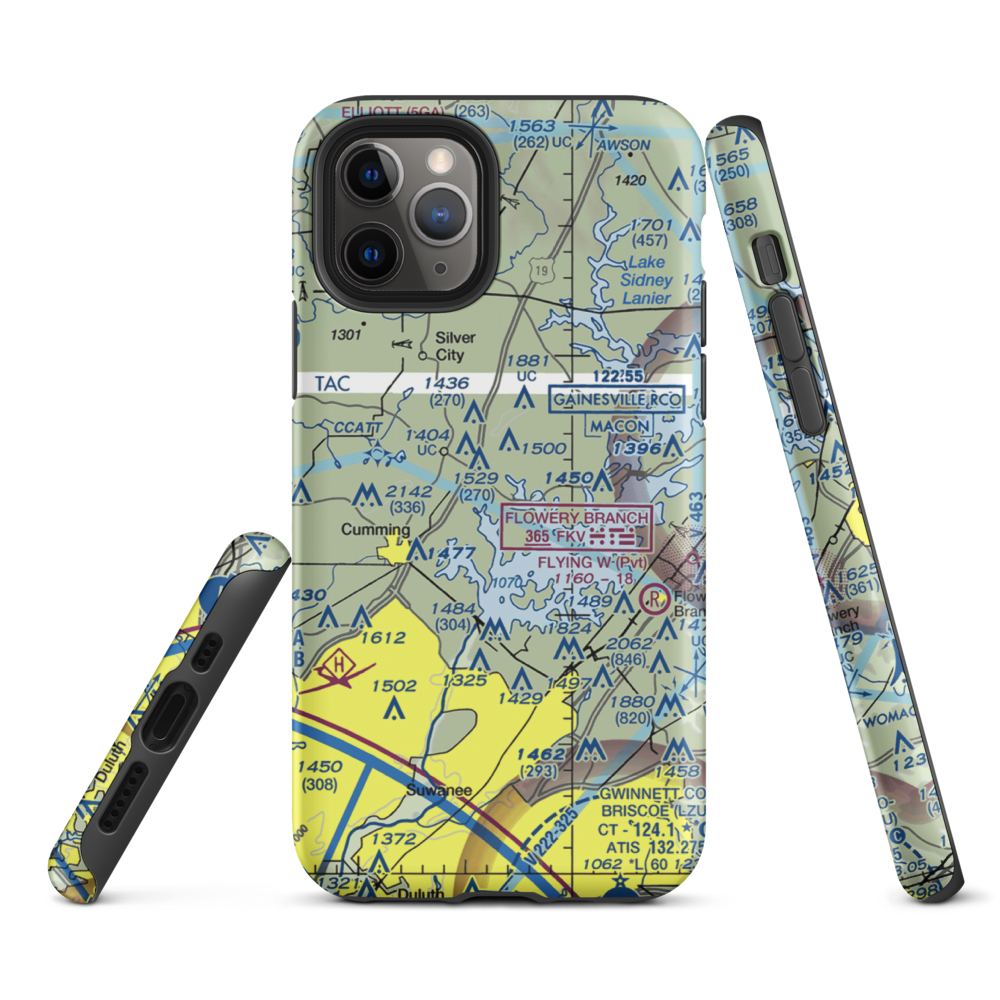 Ebeneezer Airport (4GA9) VFR Sectional  Tough iPhone Case iPhone 11 Pro model shown