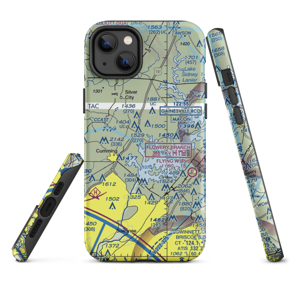 Ebeneezer Airport (4GA9) VFR Sectional  Tough iPhone Case iPhone 14 Plus model shown