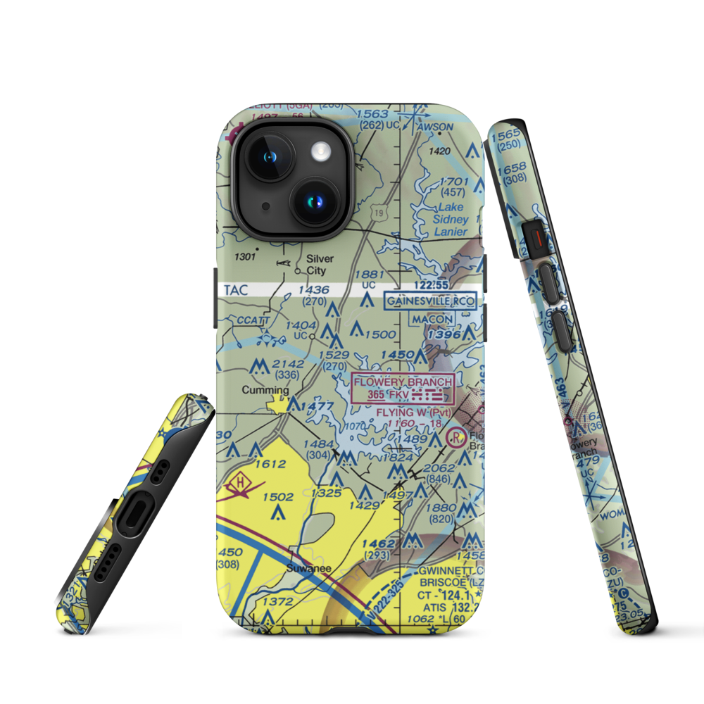 Ebeneezer Airport (4GA9) VFR Sectional  Tough iPhone Case iPhone 15 model shown