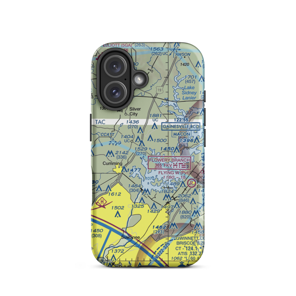 Ebeneezer Airport (4GA9) VFR Sectional  Tough iPhone Case iPhone 16 model shown