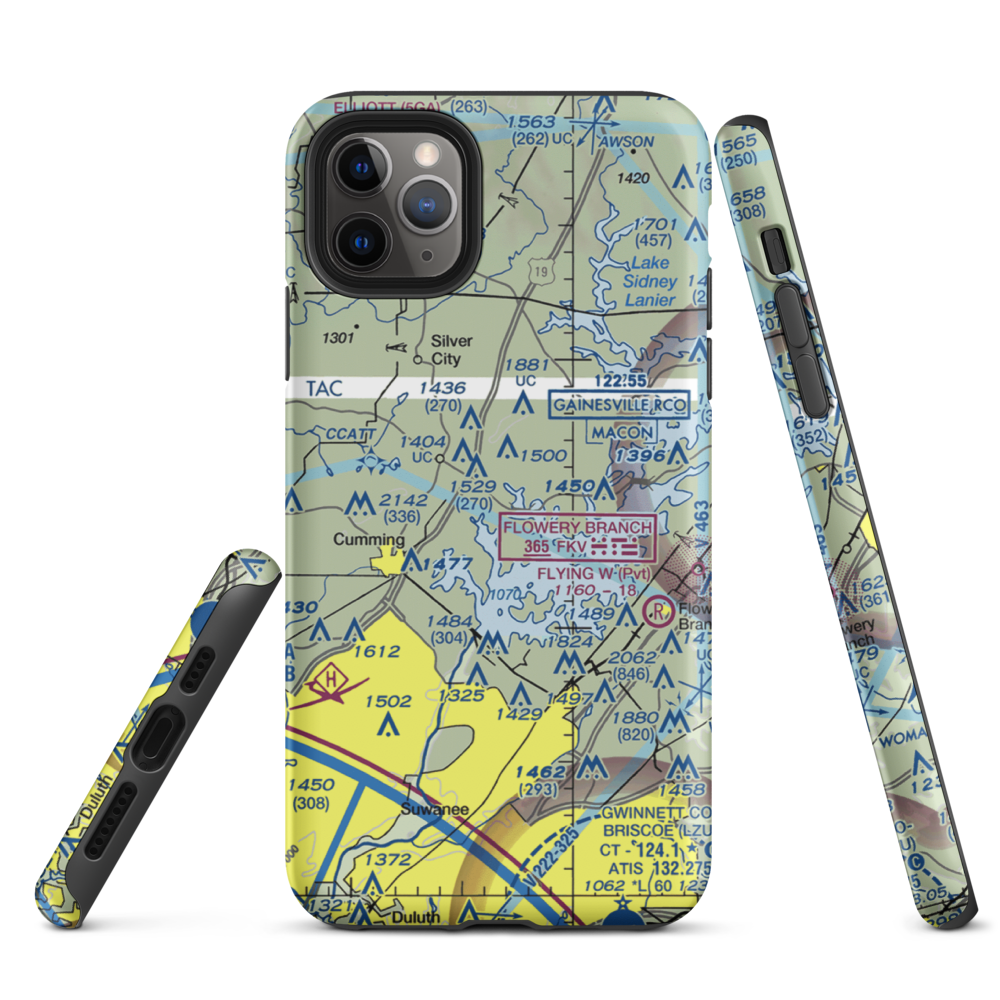 Ebeneezer Airport (4GA9) VFR Sectional  Tough iPhone Case iPhone 11 Pro Max model shown