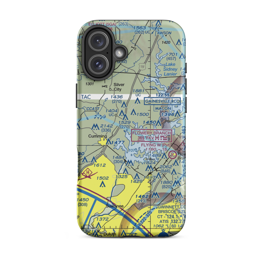 Ebeneezer Airport (4GA9) VFR Sectional  Tough iPhone Case iPhone 16 Plus model shown