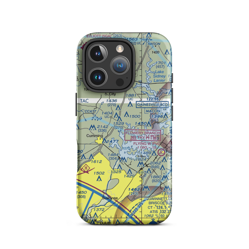 Ebeneezer Airport (4GA9) VFR Sectional  Tough iPhone Case iPhone 16 Pro model shown