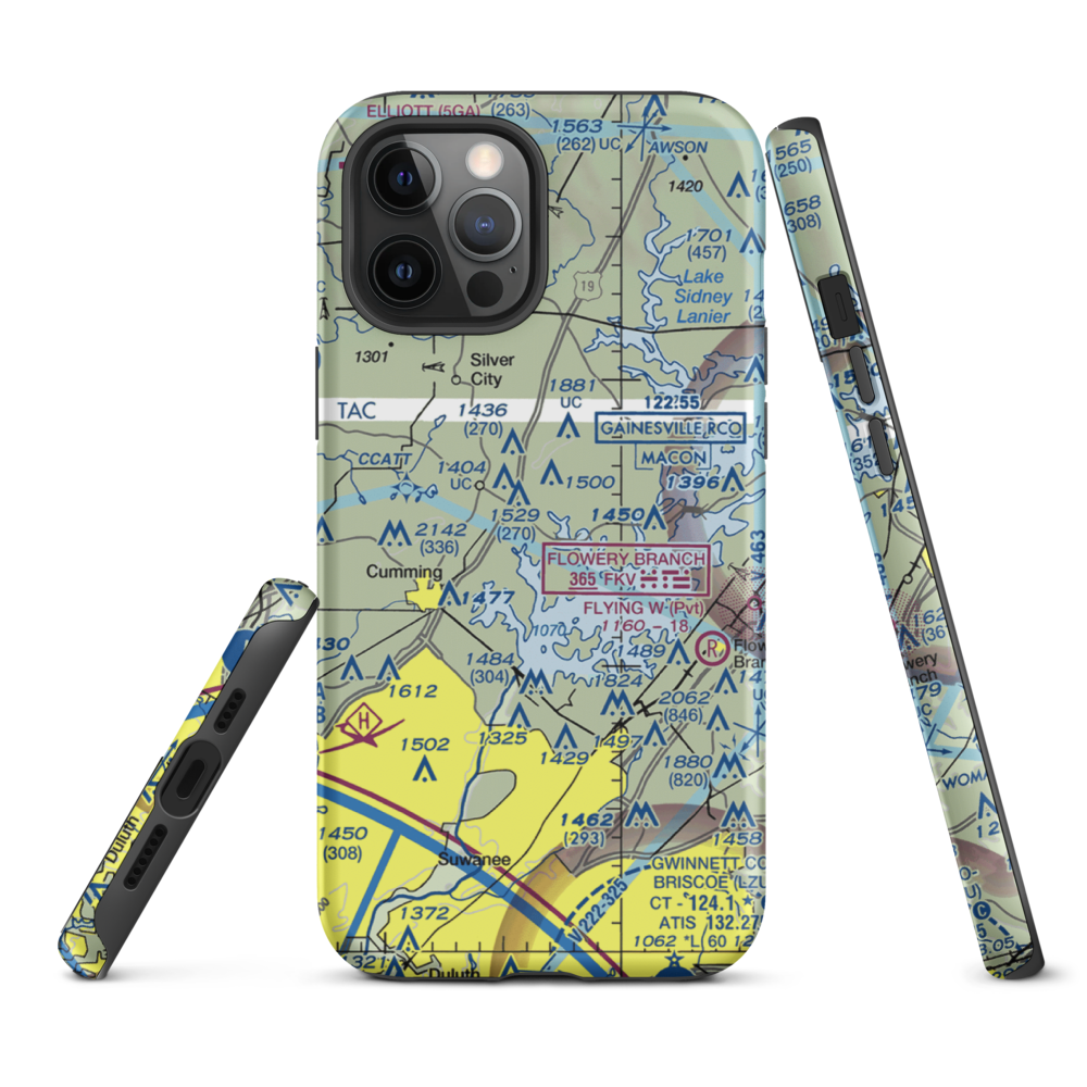 Ebeneezer Airport (4GA9) VFR Sectional  Tough iPhone Case iPhone 12 Pro Max model shown