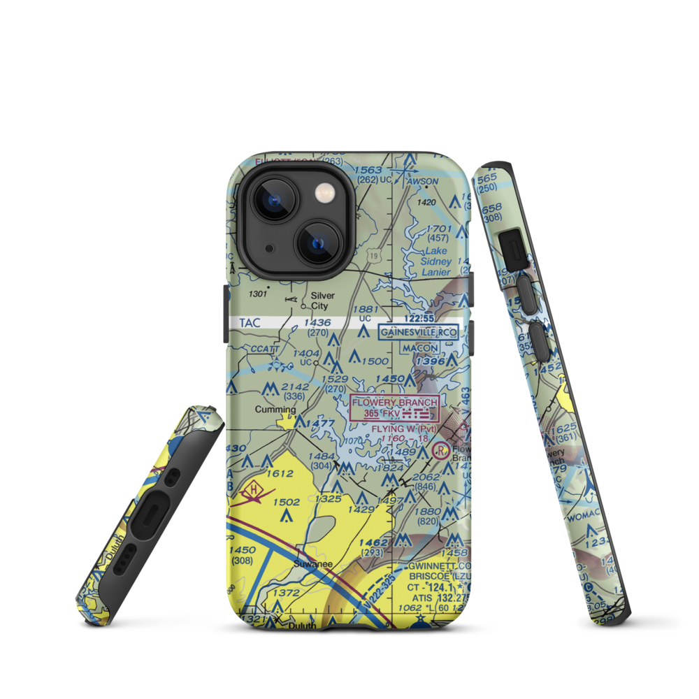 Ebeneezer Airport (4GA9) VFR Sectional  Tough iPhone Case iPhone 13 mini model shown
