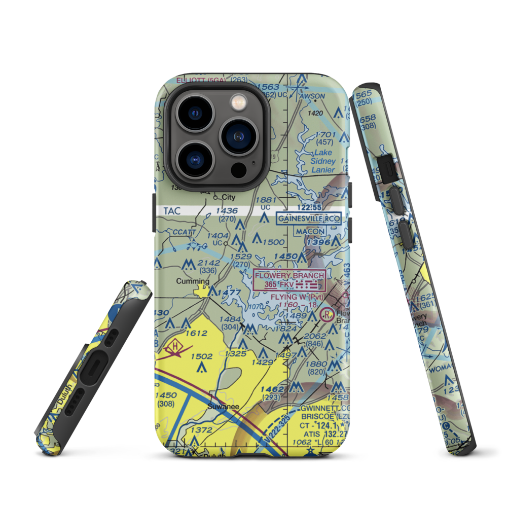 Ebeneezer Airport (4GA9) VFR Sectional  Tough iPhone Case iPhone 13 Pro model shown