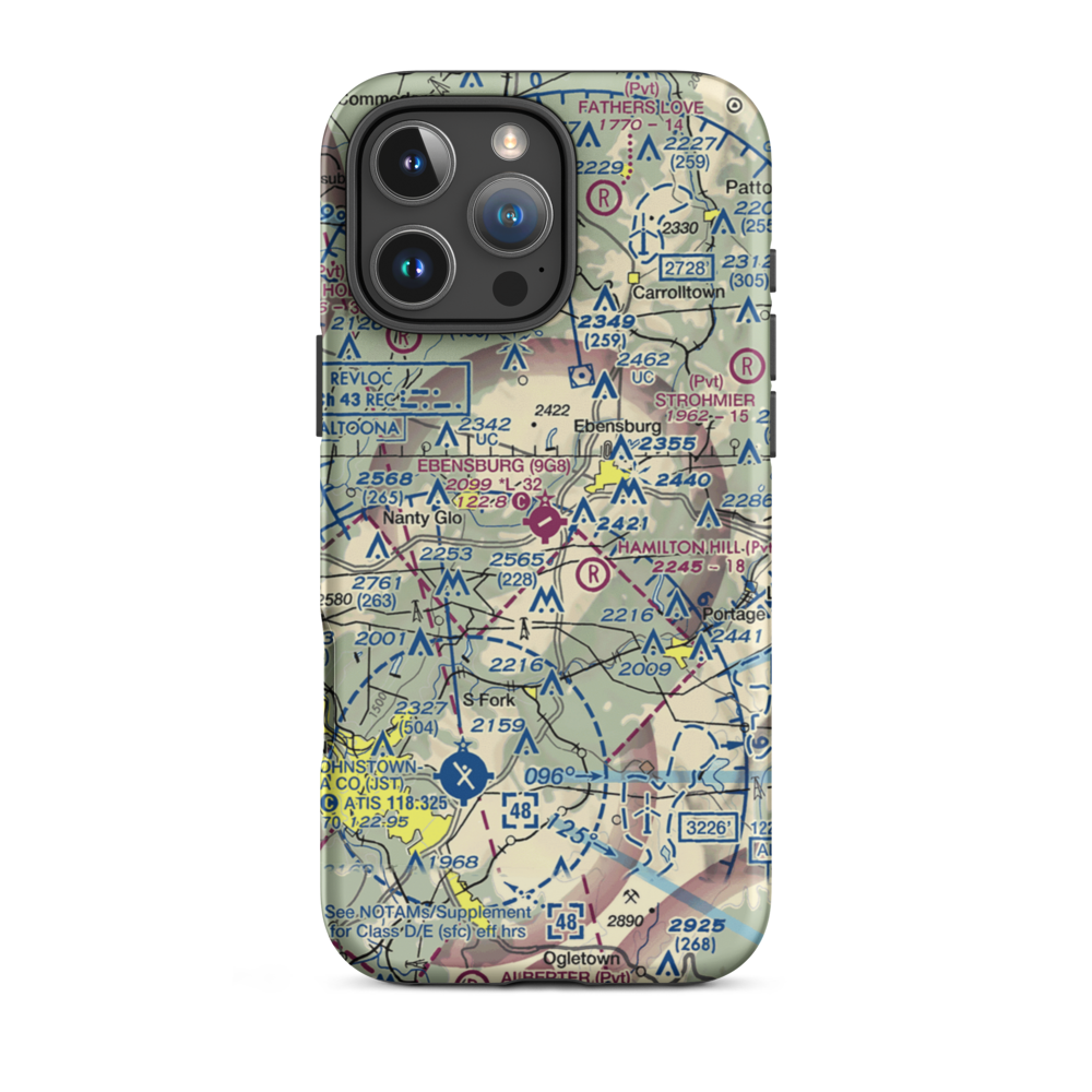 Ebensburg Airport (9G8) VFR Sectional  Tough iPhone Case iPhone 16 Pro Max model shown
