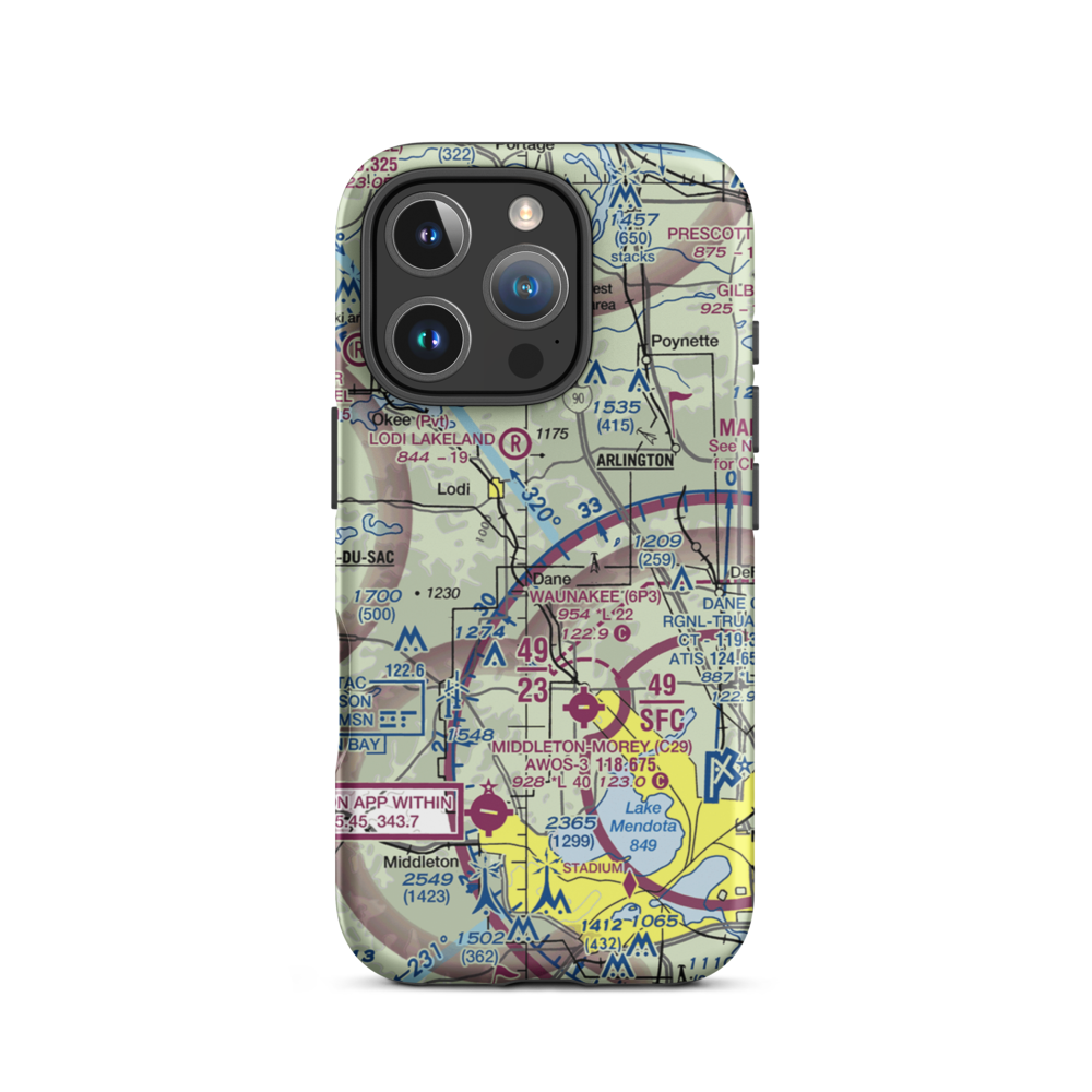 Eberle Ranch Airport (5WN2) VFR Sectional  Tough iPhone Case iPhone 16 Pro model shown