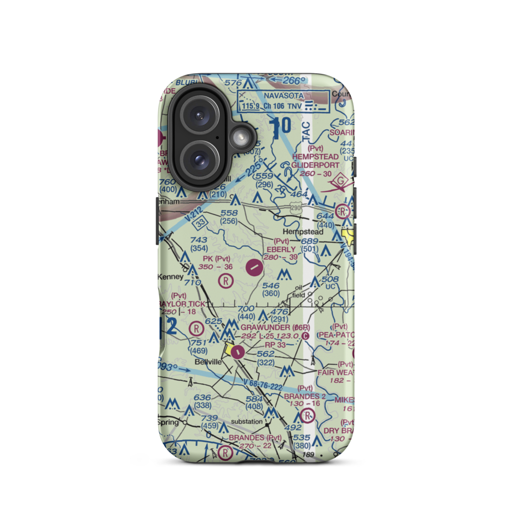 Eberly Ranch Airport (TX70) VFR Sectional  Tough iPhone Case iPhone 16 model shown