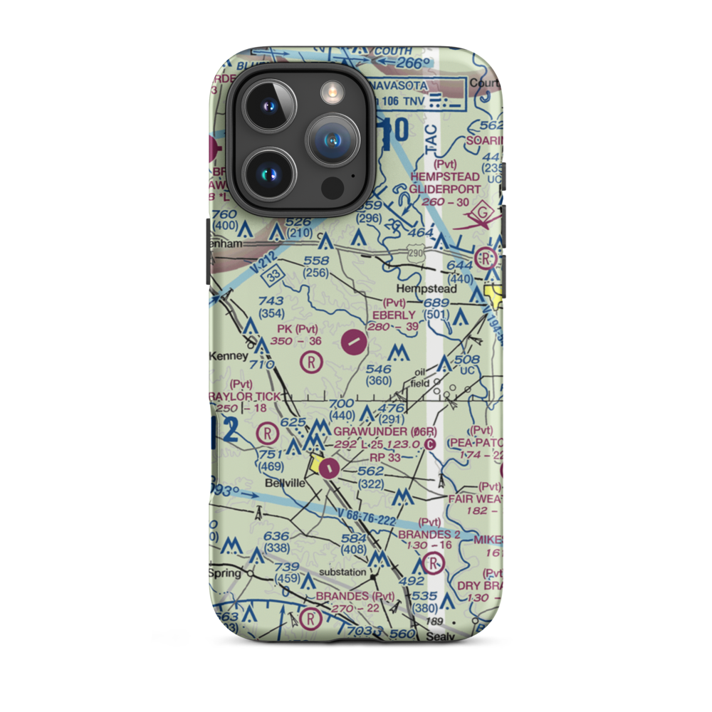 Eberly Ranch Airport (TX70) VFR Sectional  Tough iPhone Case iPhone 16 Pro Max model shown