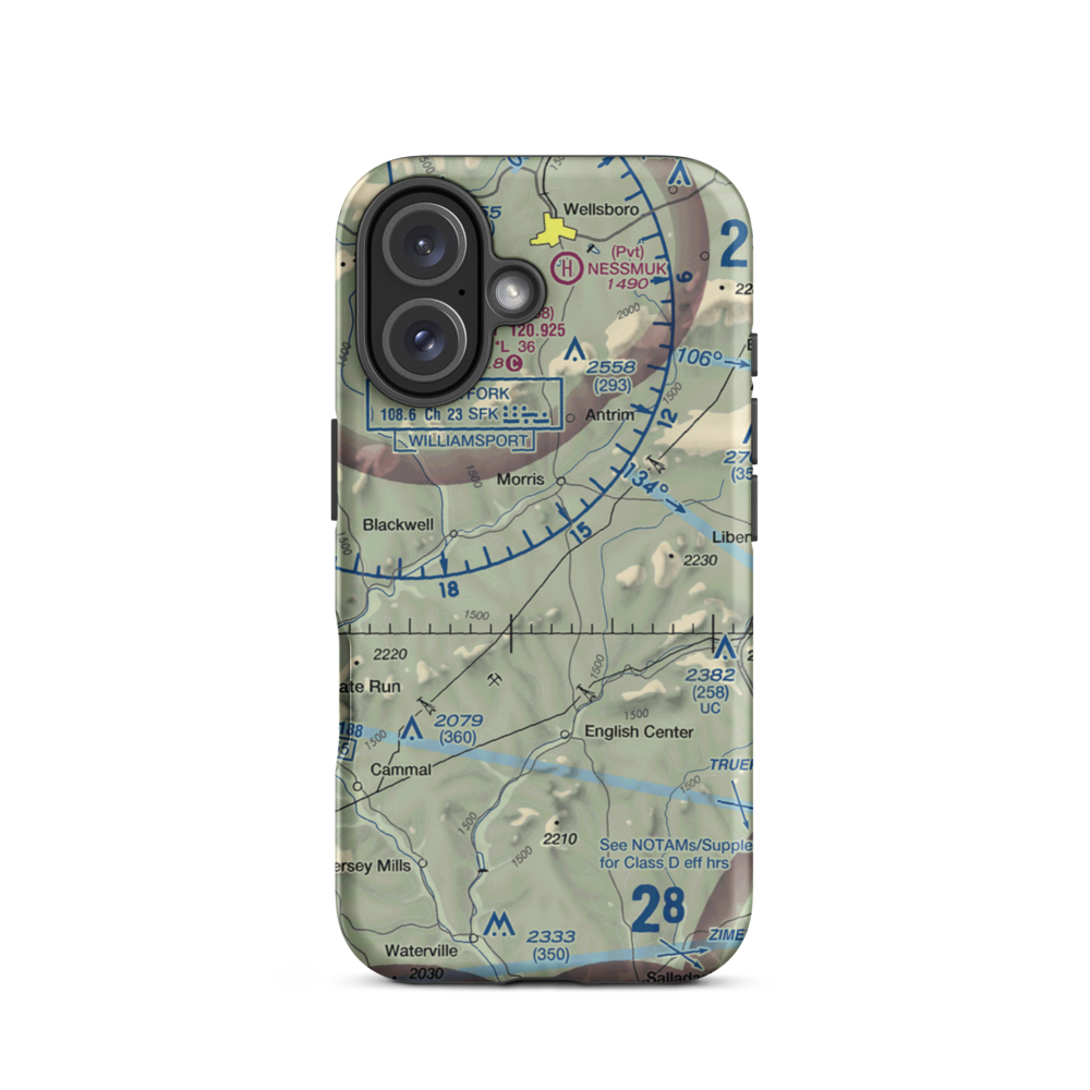 Echo Airport (PN0) VFR Sectional  Tough iPhone Case iPhone 16 model shown