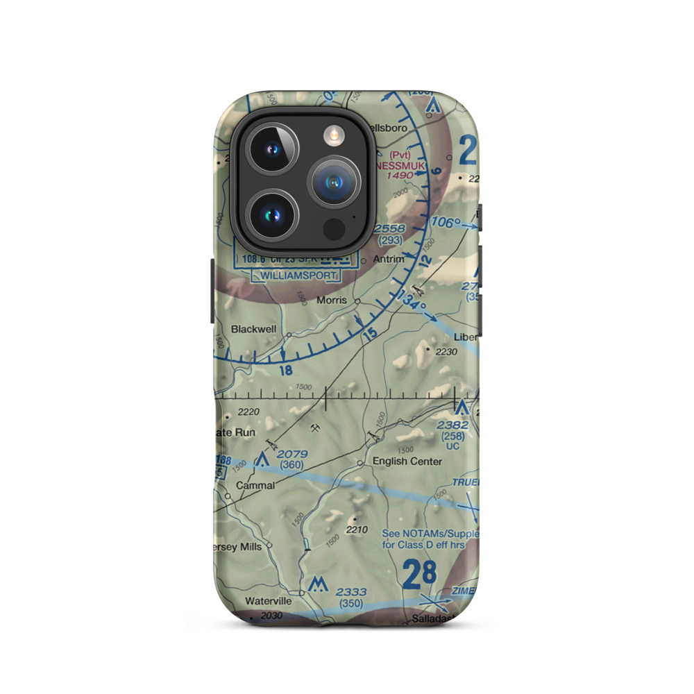 Echo Airport (PN0) VFR Sectional  Tough iPhone Case iPhone 16 Pro model shown