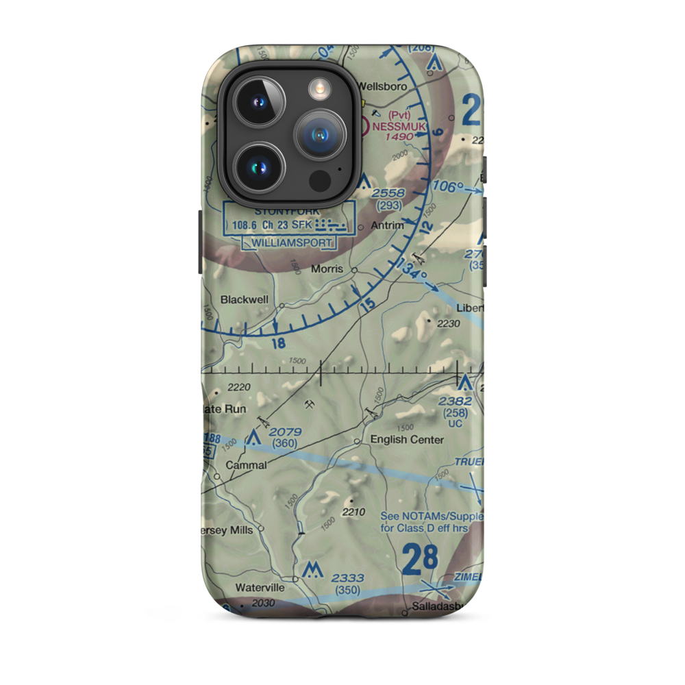 Echo Airport (PN0) VFR Sectional  Tough iPhone Case iPhone 16 Pro Max model shown