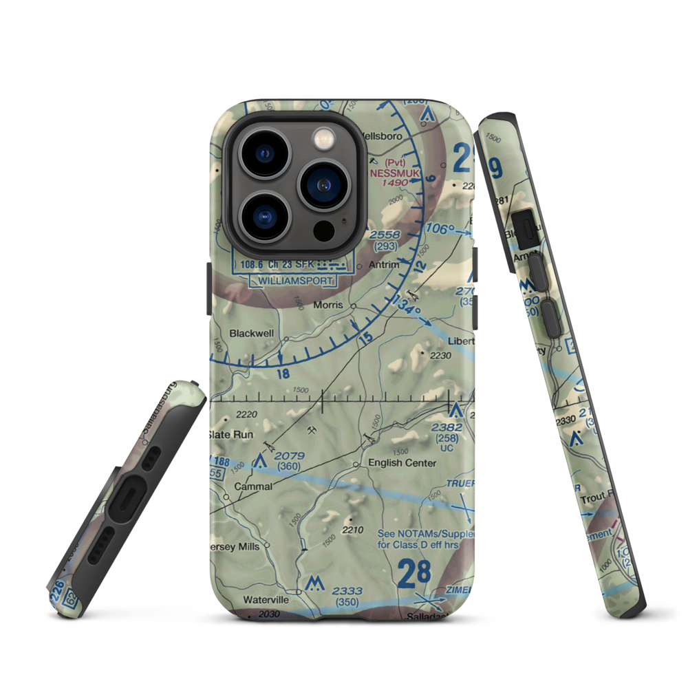 Echo Airport (PN0) VFR Sectional  Tough iPhone Case iPhone 13 Pro model shown