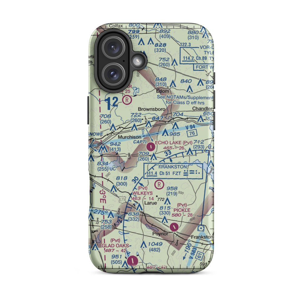 Echo Lake Airport (TX40) VFR Sectional  Tough iPhone Case iPhone 16 Plus model shown