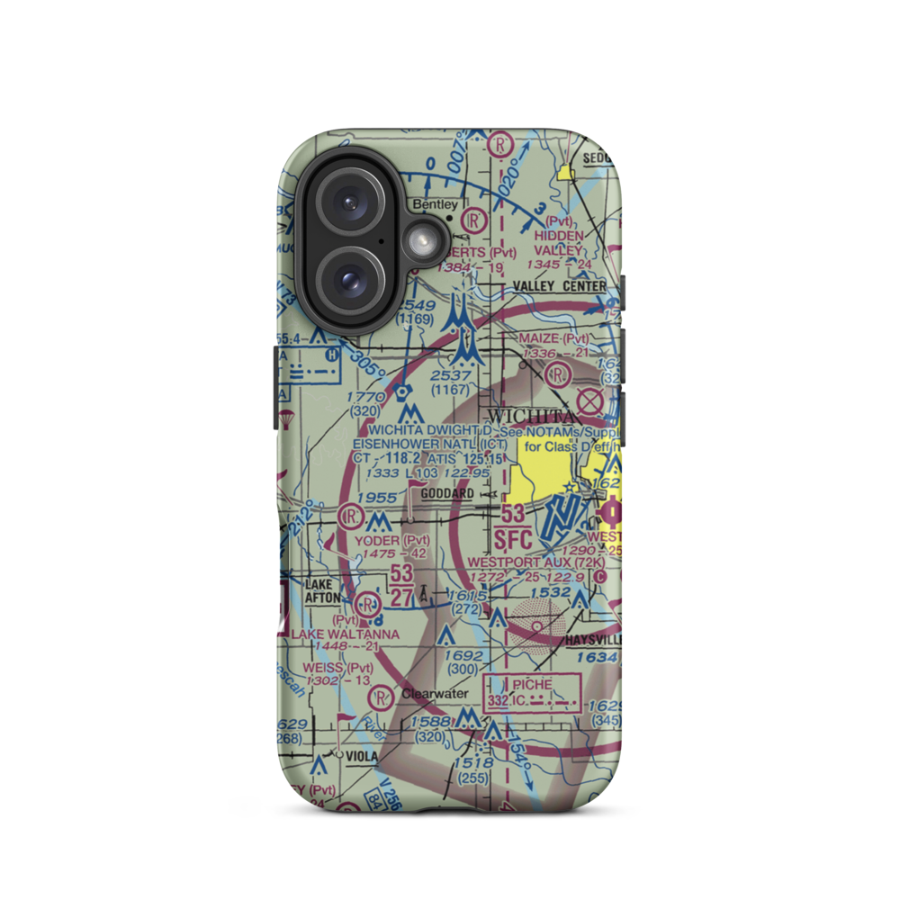Eck Field (SN64) VFR Sectional  Tough iPhone Case iPhone 16 model shown