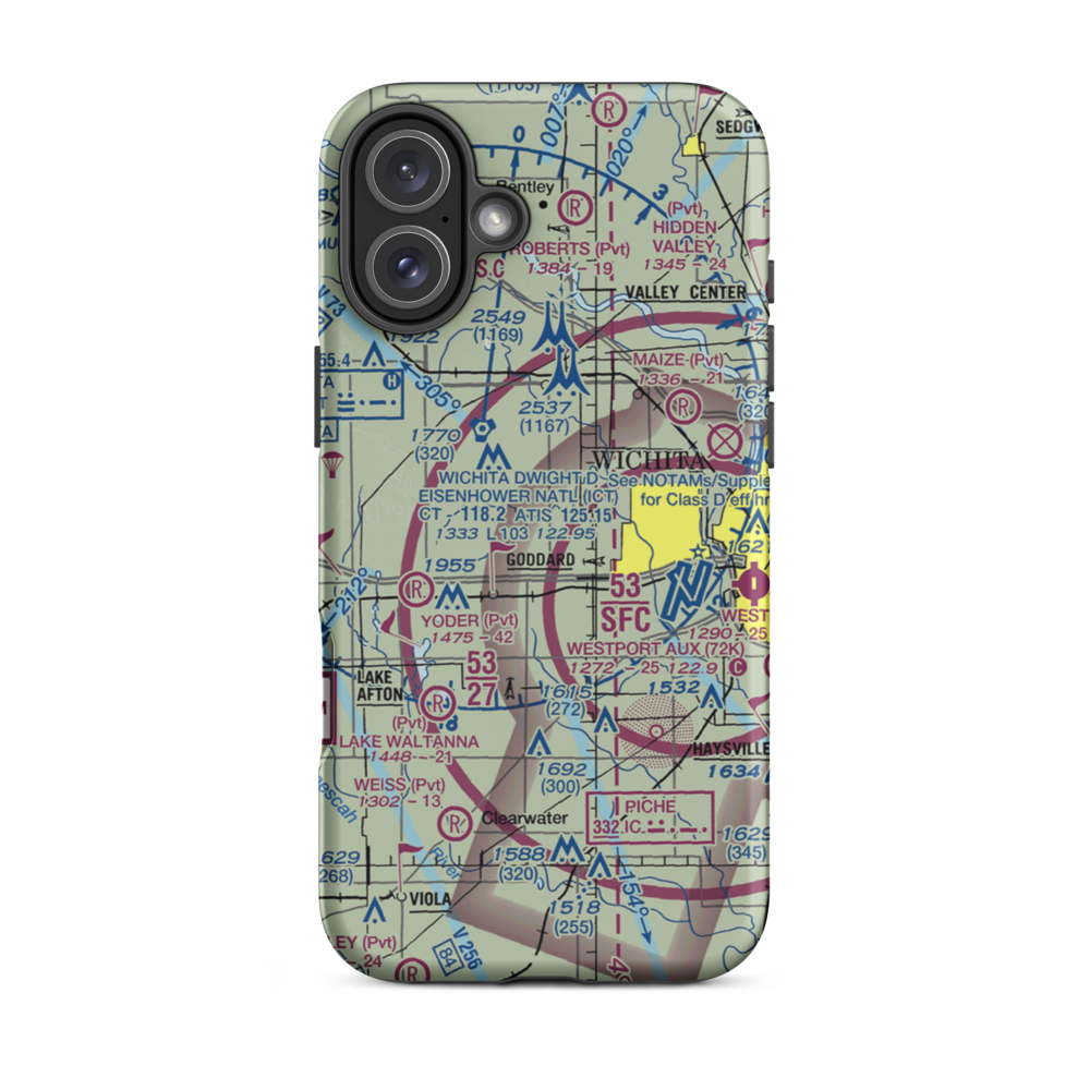 Eck Field (SN64) VFR Sectional  Tough iPhone Case iPhone 16 Plus model shown