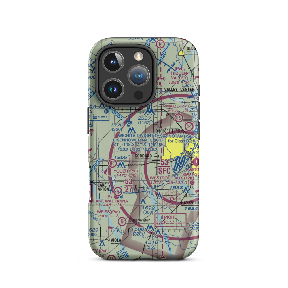 Eck Field (SN64) VFR Sectional  Tough iPhone Case iPhone 16 Pro model shown