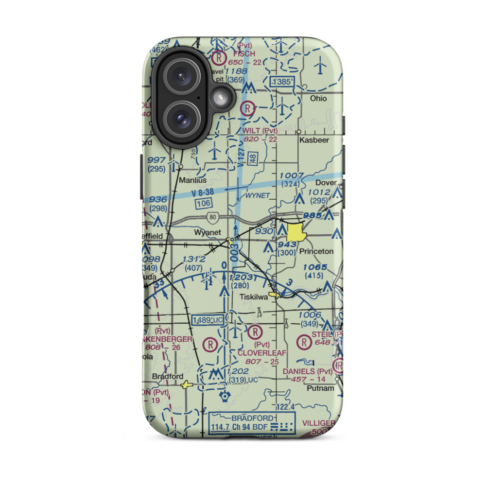 Eckberg Airport (8LL2) VFR Sectional  Tough iPhone Case iPhone 16 Plus model shown