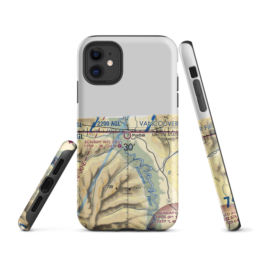 Eckhart International Airport (1S1) VFR Sectional  Tough iPhone Case iPhone 11 model shown