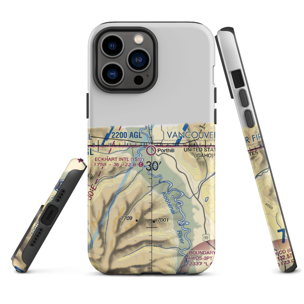 Eckhart International Airport (1S1) VFR Sectional  Tough iPhone Case iPhone 13 Pro Max model shown