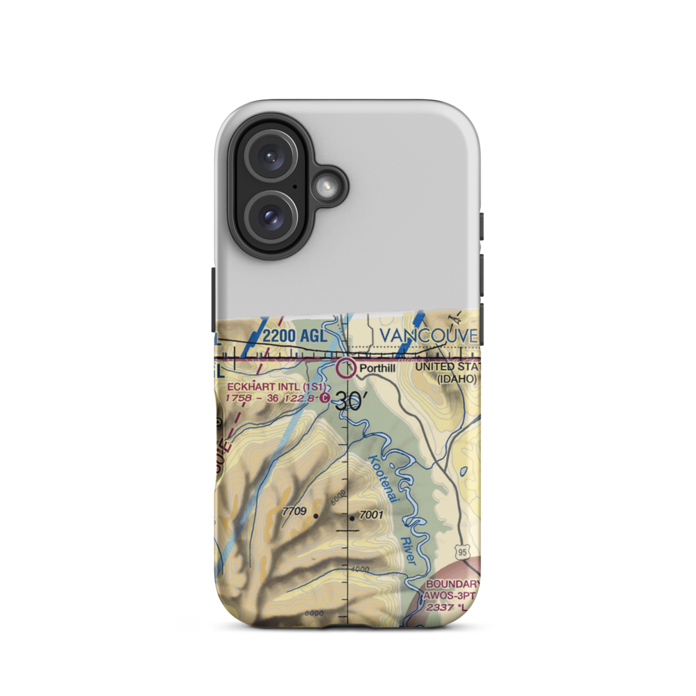 Eckhart International Airport (1S1) VFR Sectional  Tough iPhone Case iPhone 16 model shown