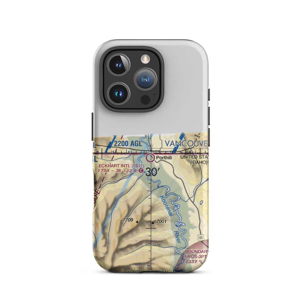 Eckhart International Airport (1S1) VFR Sectional  Tough iPhone Case iPhone 16 Pro model shown
