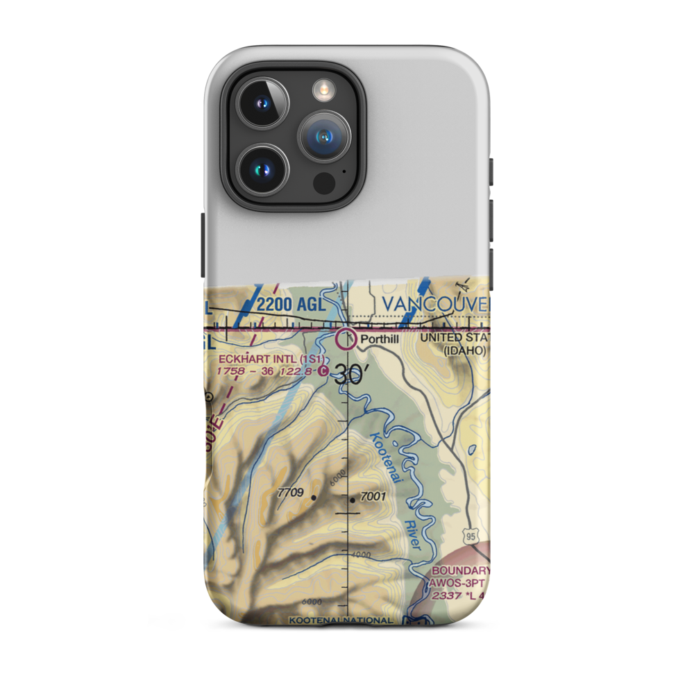 Eckhart International Airport (1S1) VFR Sectional  Tough iPhone Case iPhone 16 Pro Max model shown