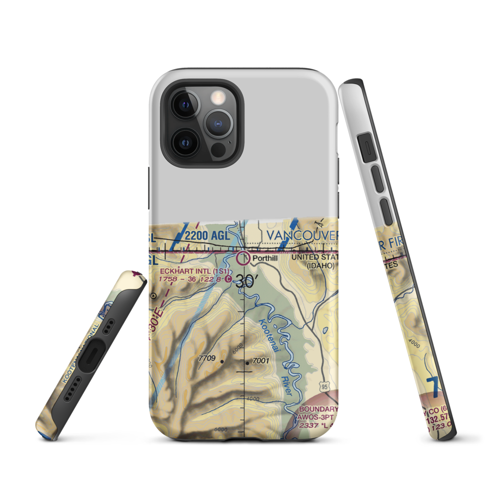 Eckhart International Airport (1S1) VFR Sectional  Tough iPhone Case iPhone 12 Pro model shown