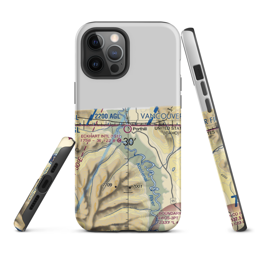 Eckhart International Airport (1S1) VFR Sectional  Tough iPhone Case iPhone 12 Pro Max model shown