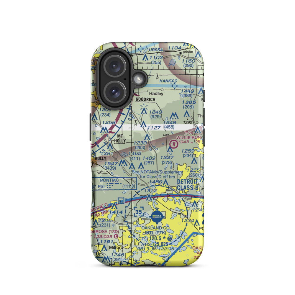 Ed Schulte's Place STOLport (MI45) VFR Sectional  Tough iPhone Case iPhone 16 model shown