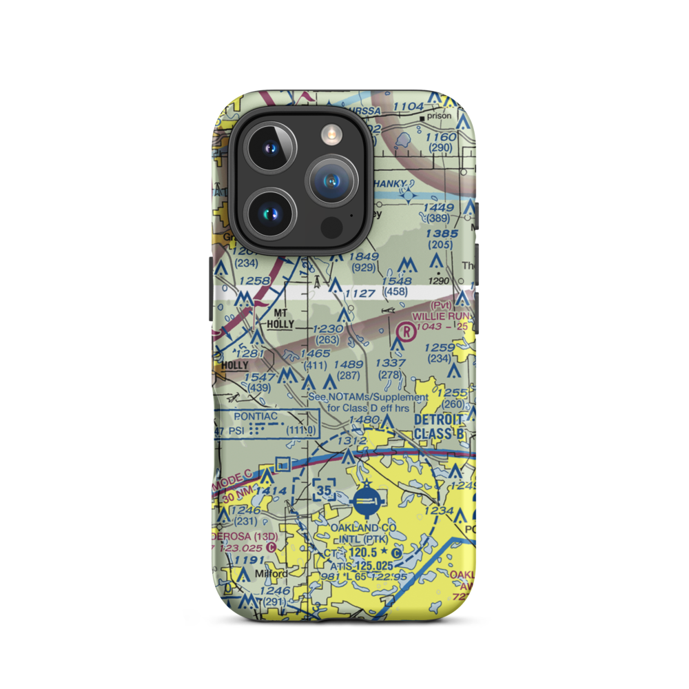 Ed Schulte's Place STOLport (MI45) VFR Sectional  Tough iPhone Case iPhone 16 Pro model shown