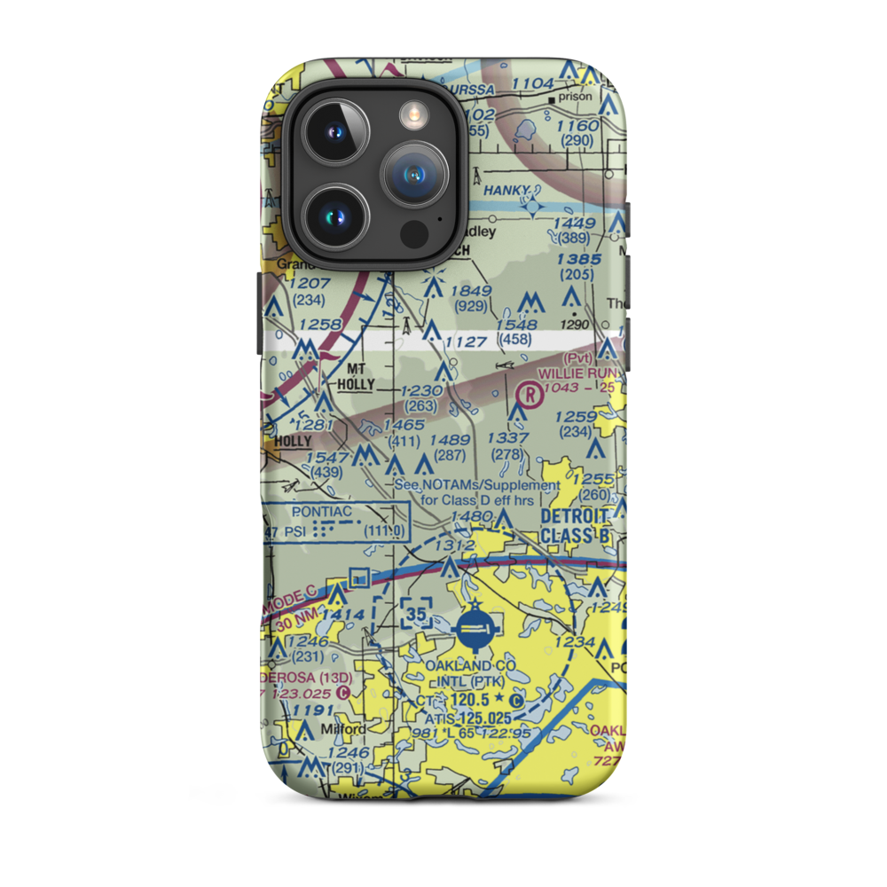 Ed Schulte's Place STOLport (MI45) VFR Sectional  Tough iPhone Case iPhone 16 Pro Max model shown