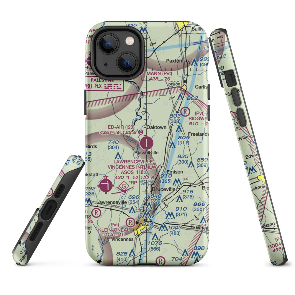 Ed-Air Airport (I20) VFR Sectional  Tough iPhone Case iPhone 14 Plus model shown