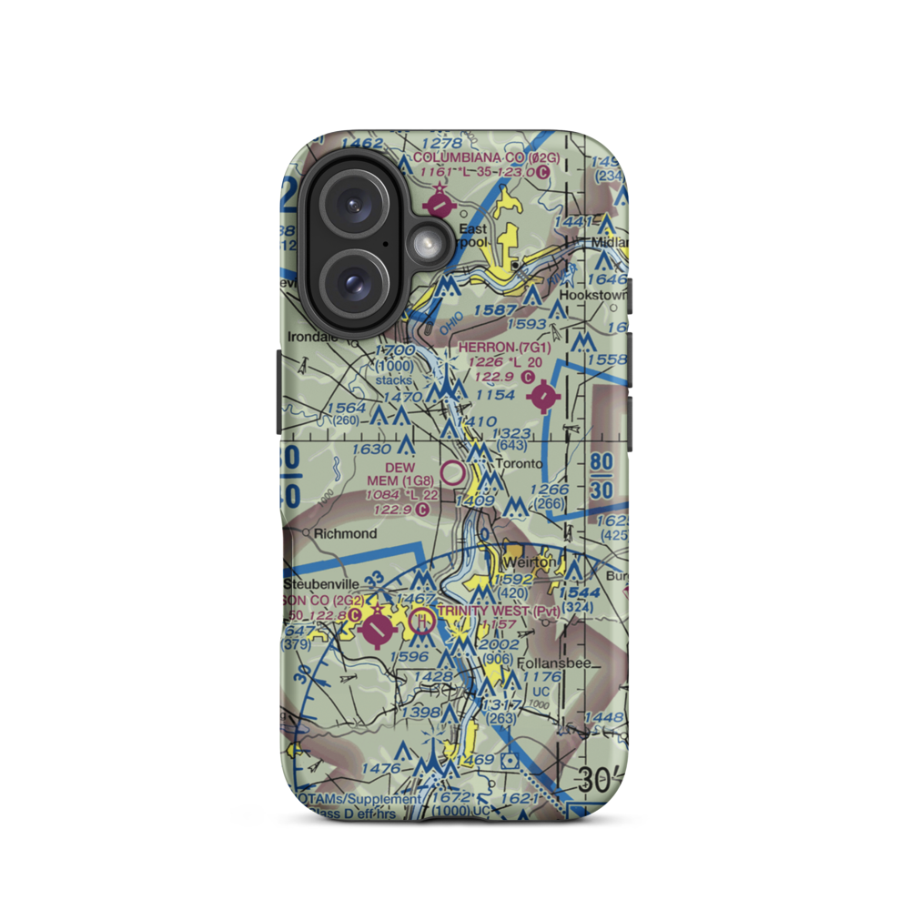 Eddie Dew Memorial Airpark (1G8) VFR Sectional  Tough iPhone Case iPhone 16 model shown