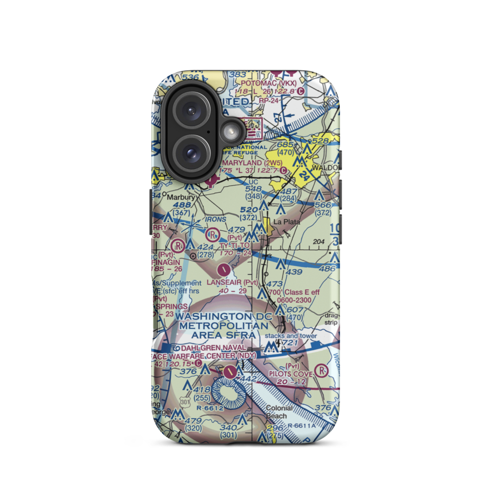 Edelen Field (5MD8) VFR Sectional  Tough iPhone Case iPhone 16 model shown