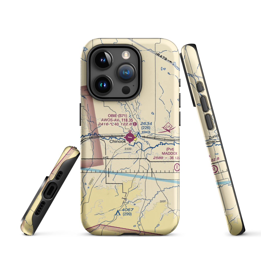 Edgar G Obie Airport (S71) VFR Sectional  Tough iPhone Case iPhone 15 Pro model shown