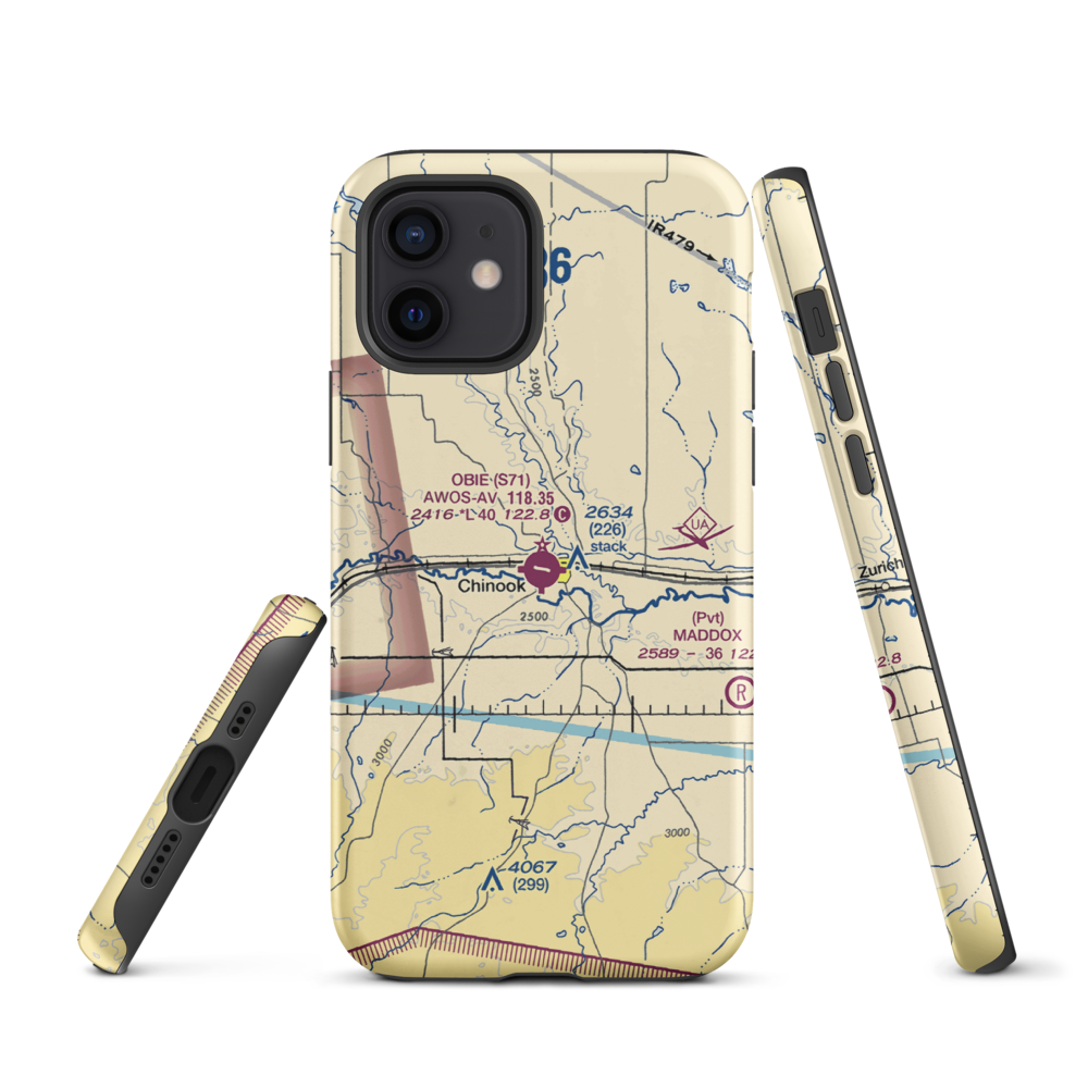 Edgar G Obie Airport (S71) VFR Sectional  Tough iPhone Case iPhone 12 model shown