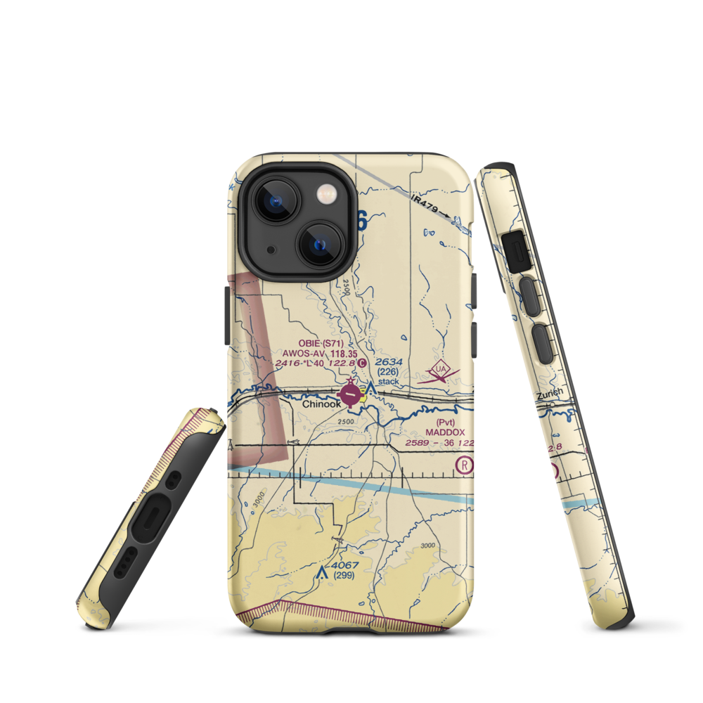 Edgar G Obie Airport (S71) VFR Sectional  Tough iPhone Case iPhone 13 mini model shown