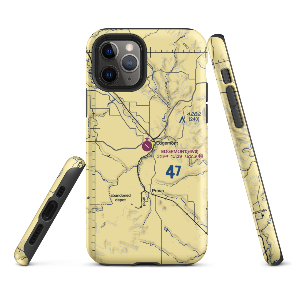 Edgemont Municipal Airport (6V0) VFR Sectional  Tough iPhone Case iPhone 11 Pro model shown