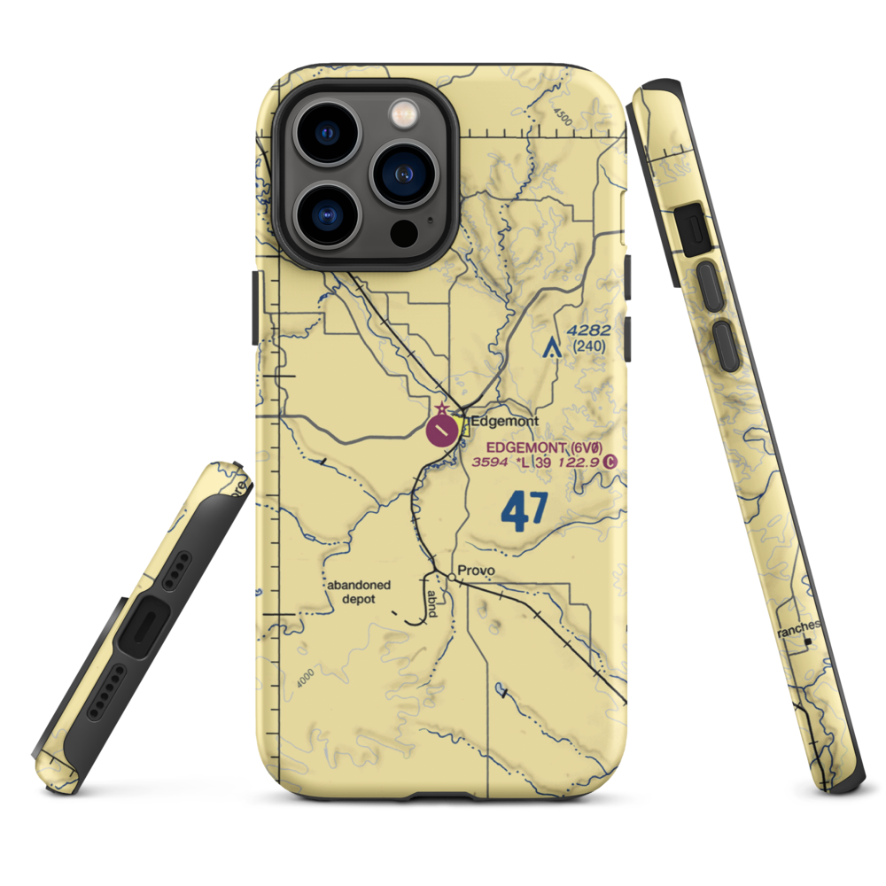 Edgemont Municipal Airport (6V0) VFR Sectional  Tough iPhone Case iPhone 13 Pro Max model shown