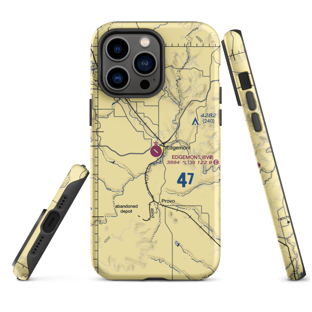 Edgemont Municipal Airport (6V0) VFR Sectional  Tough iPhone Case iPhone 14 Pro Max model shown