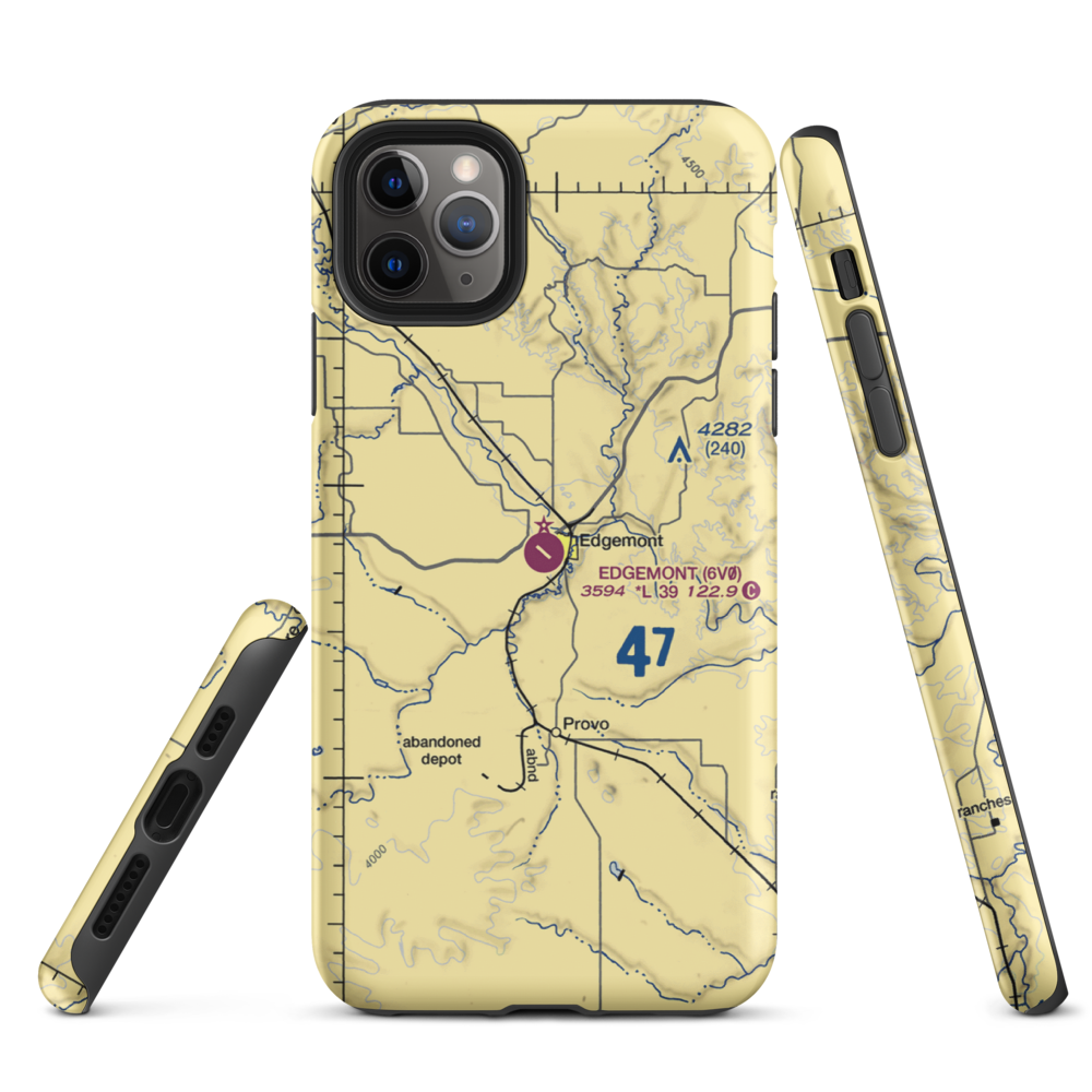 Edgemont Municipal Airport (6V0) VFR Sectional  Tough iPhone Case iPhone 11 Pro Max model shown