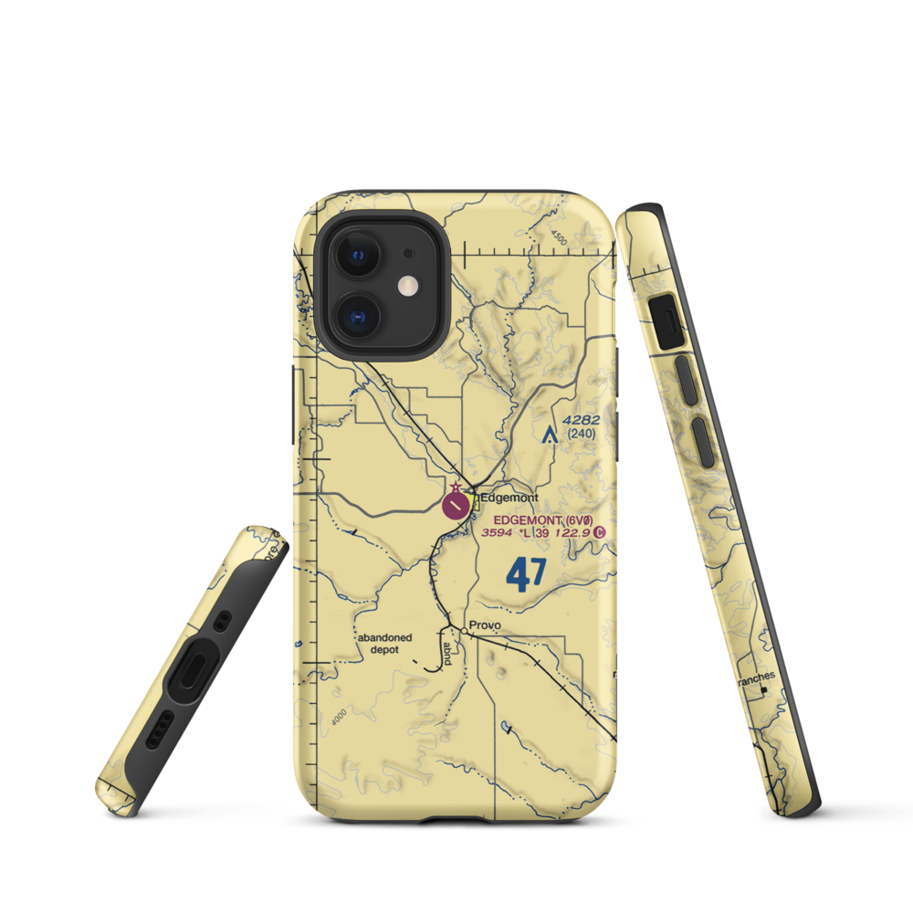 Edgemont Municipal Airport (6V0) VFR Sectional  Tough iPhone Case iPhone 12 mini model shown