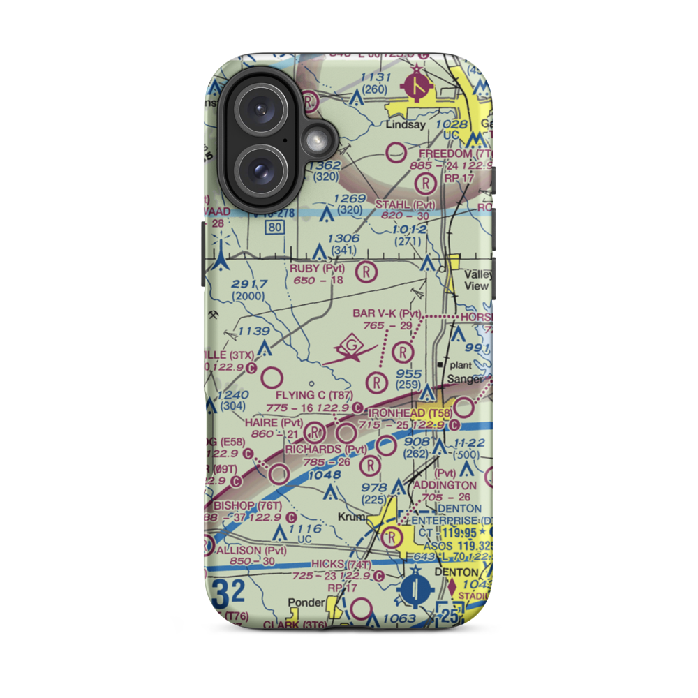 Edgington Ranch Airport (XA03) VFR Sectional  Tough iPhone Case iPhone 16 Plus model shown