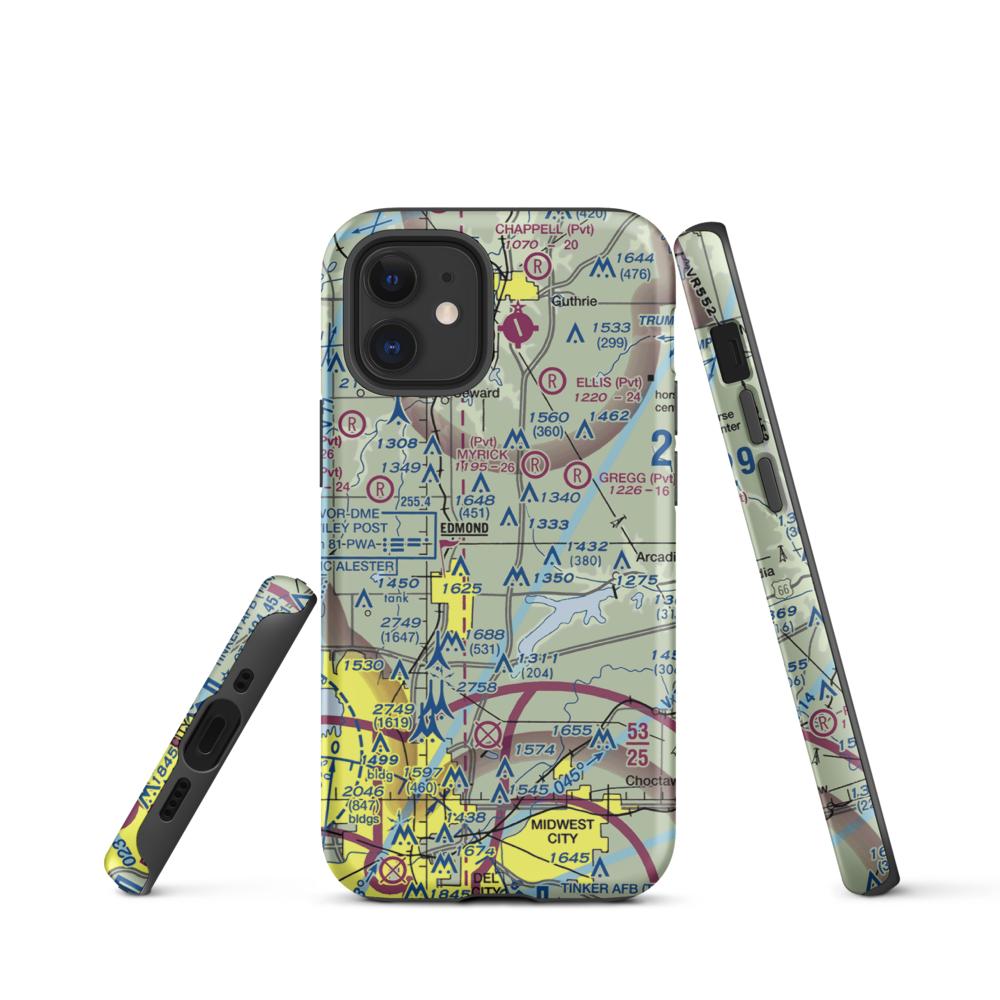 Edmond Airport (0OK0) VFR Sectional  Tough iPhone Case iPhone 12 mini model shown