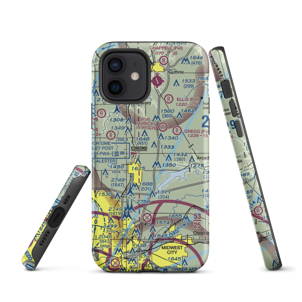 Edmond Airport (0OK0) VFR Sectional  Tough iPhone Case iPhone 12 model shown