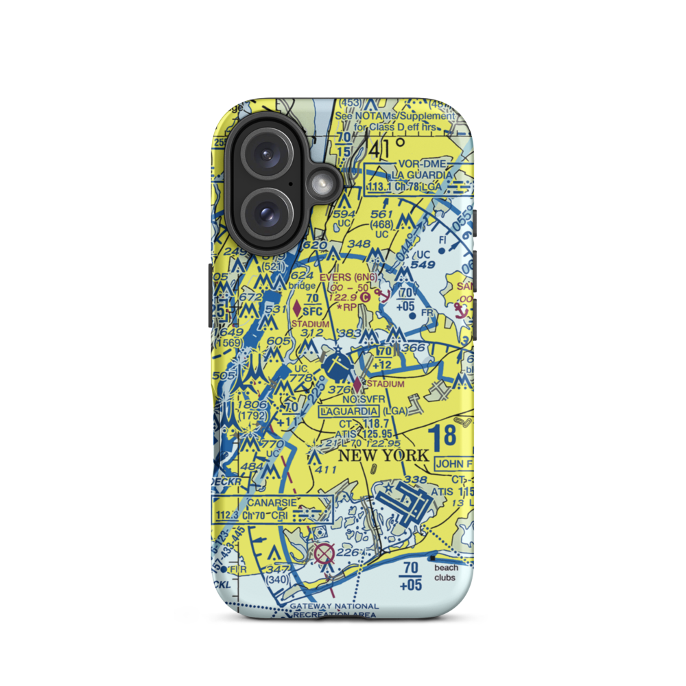 Edo Seaplane Base (4NY2) VFR Sectional  Tough iPhone Case iPhone 16 model shown