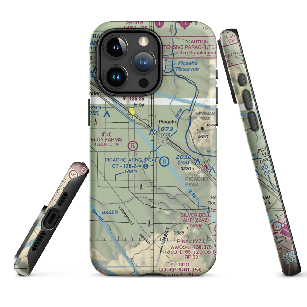 Eds Field (20AZ) VFR Sectional  Tough iPhone Case iPhone 15 Pro Max model shown